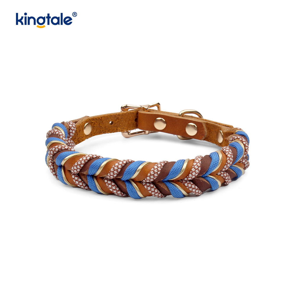 Genuine Leather Pet Collars at Leashes Dog Rope Collar at Leash Set