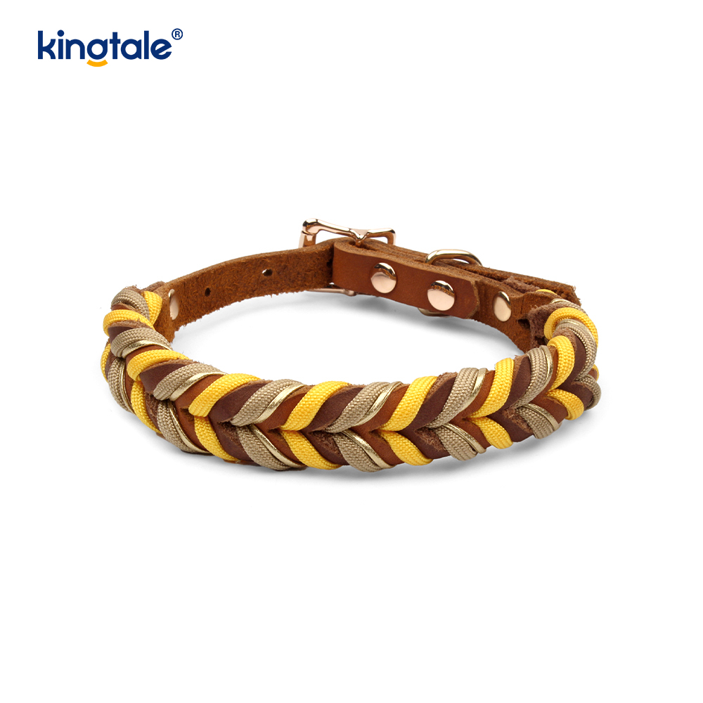 Genuine Leather Pet Collars at Leashes Dog Rope Collar at Leash Set