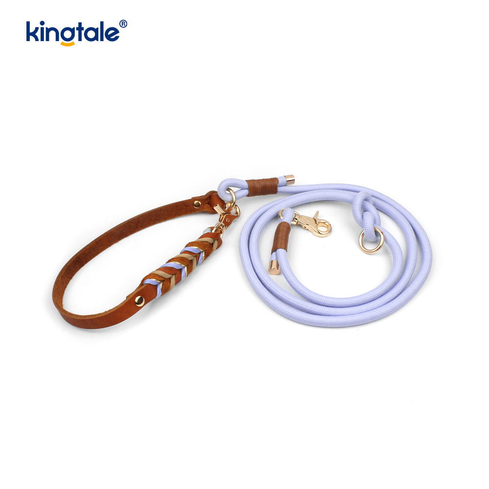 Genuine Leather Pet Collars at Leashes Dog Rope Collar at Leash Set