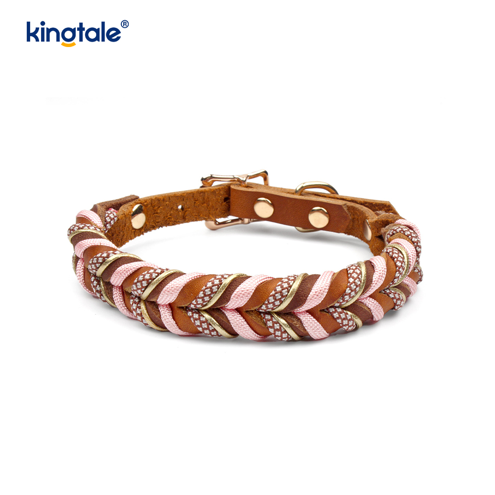 Genuine Leather Pet Collars at Leashes Dog Rope Collar at Leash Set