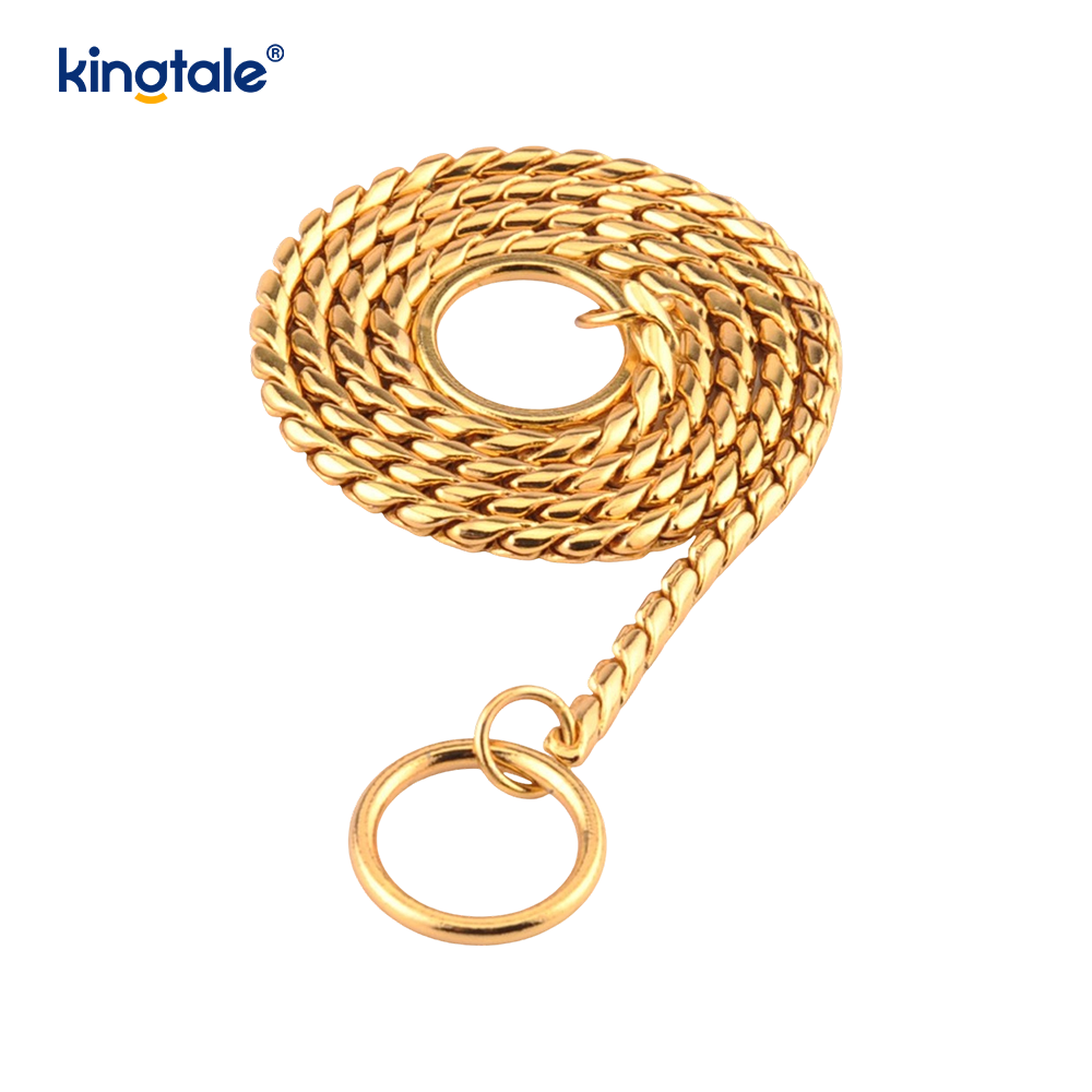 Pure Copper Metal Snake Dog Chain Collar Para sa Maliit at Katamtamang Aso