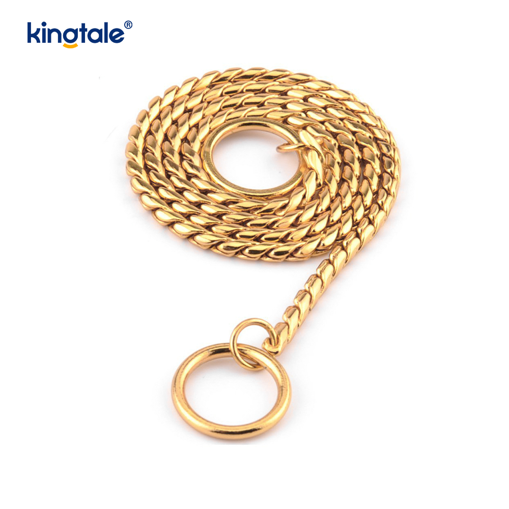 Pure Copper Metal Snake Dog Chain Collar Para sa Maliit at Katamtamang Aso