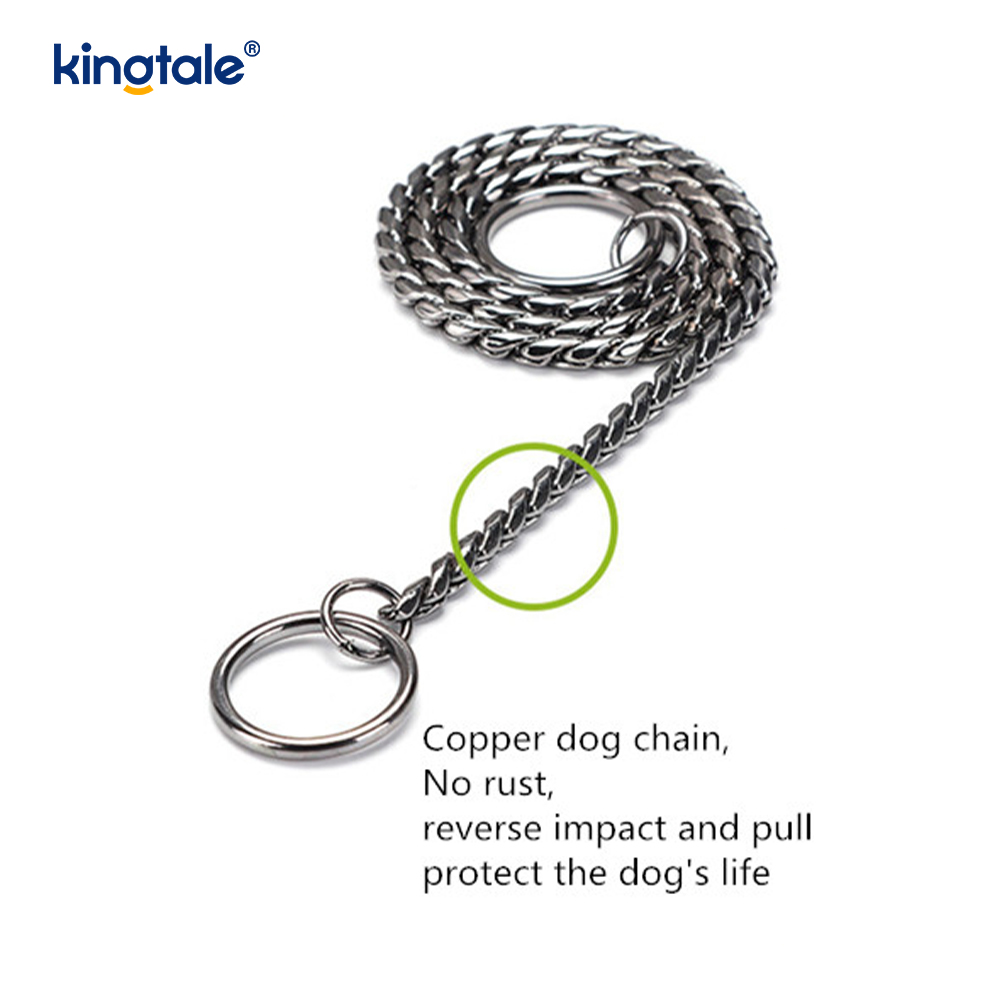Pure Copper Metal Snake Dog Chain Collar Para sa Maliit at Katamtamang Aso