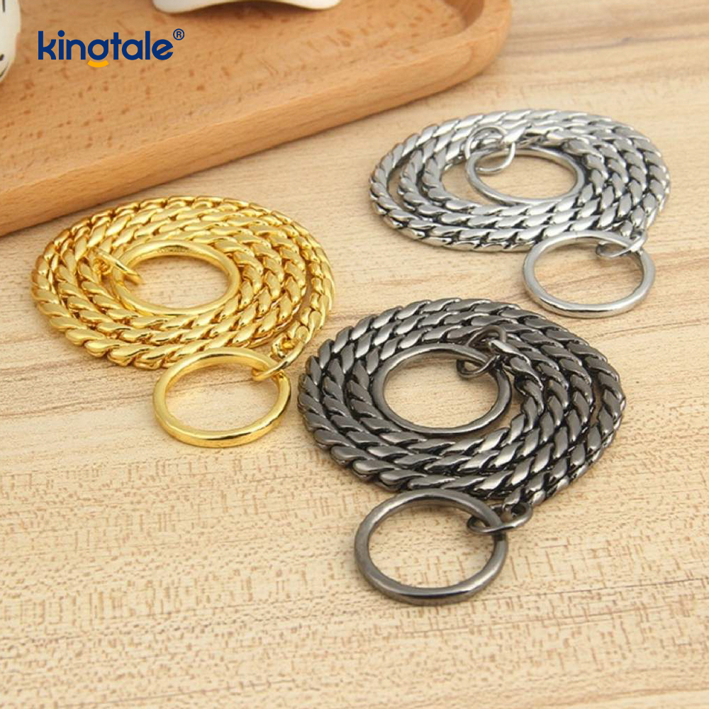 Pure Copper Metal Snake Dog Chain Collar Para sa Maliit at Katamtamang Aso