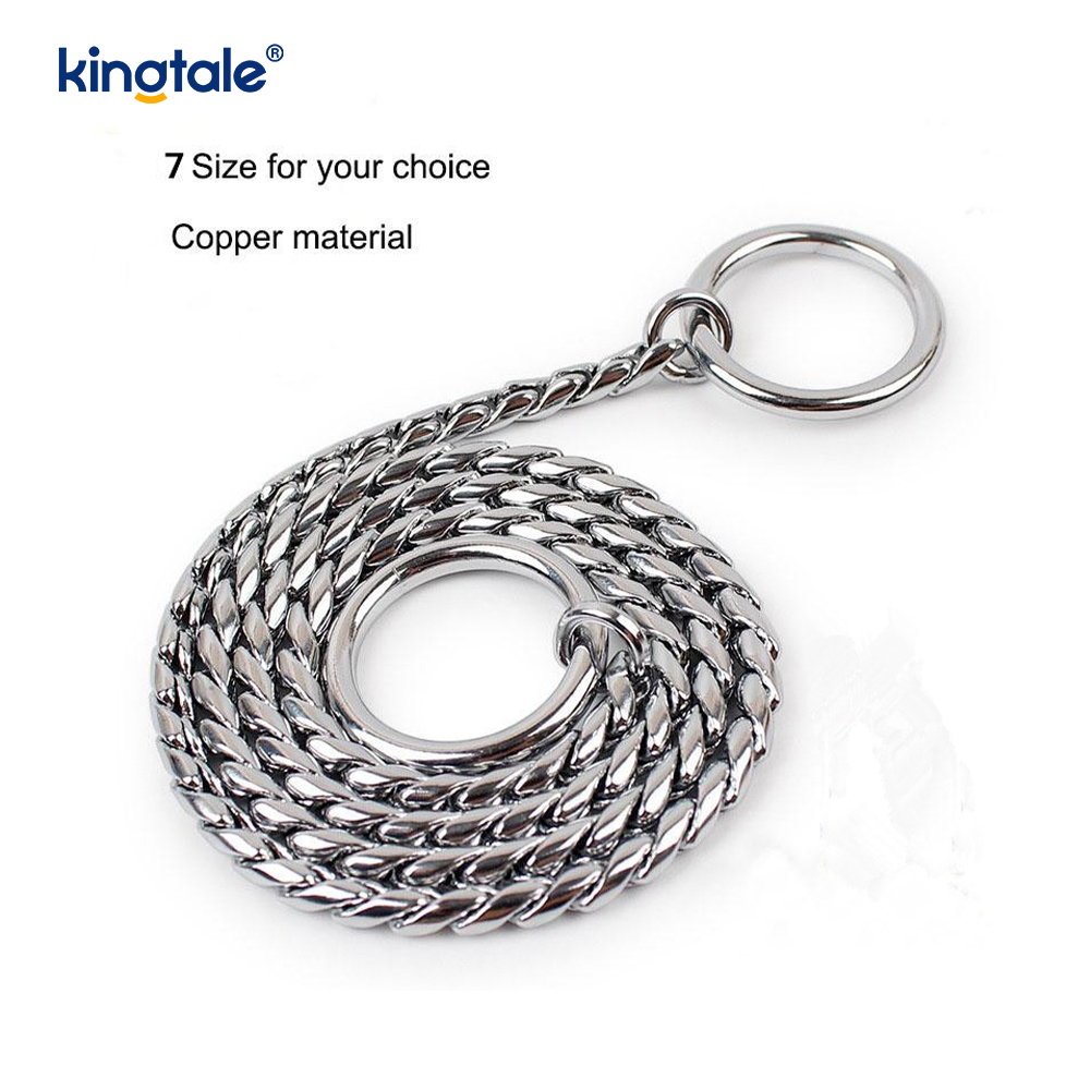 Pure Copper Metal Snake Dog Chain Collar Para sa Maliit at Katamtamang Aso