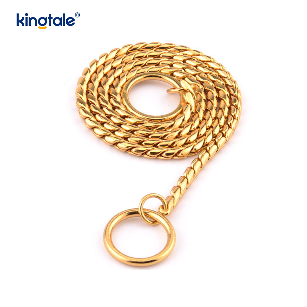 Pure Copper Metal Snake Dog Chain Collar Para sa Maliit at Katamtamang Aso