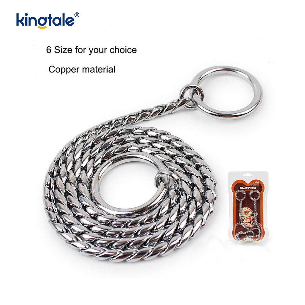 Pure Copper Metal Snake Dog Chain Collar Para sa Maliit at Katamtamang Aso
