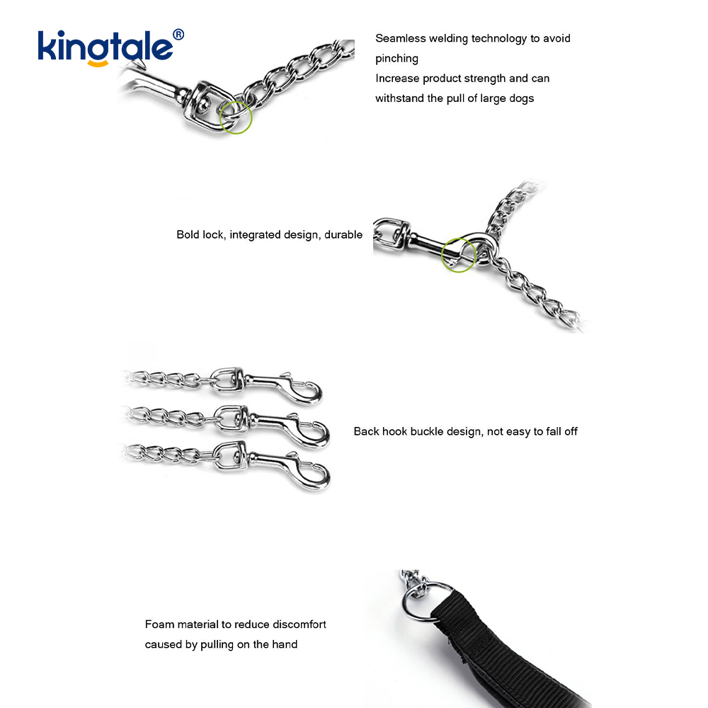 Custom Metal Heavy Duty Dog Chain Lead na May Foam Handle Para sa Mga Aso