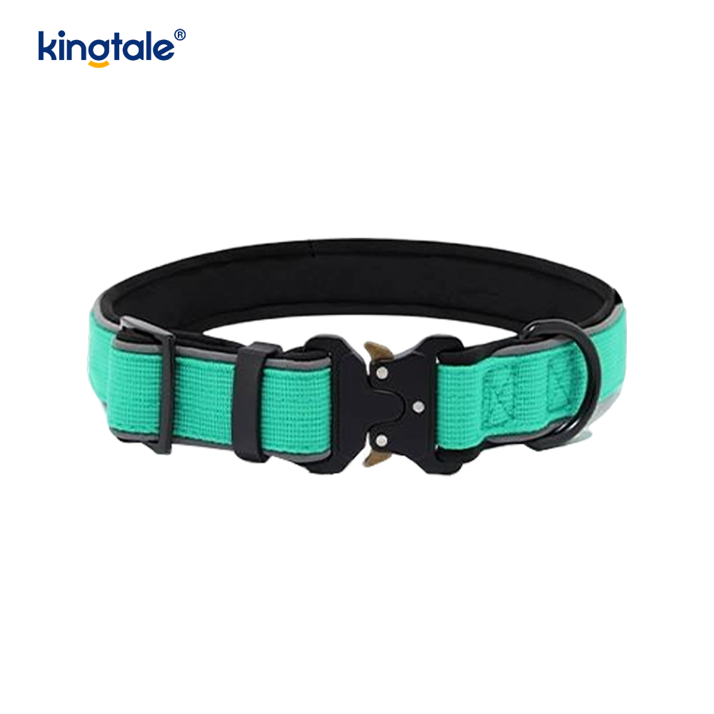 Heavy Adjustable Reflective Tactical Dog Collar Buckle Para sa M L Dogs