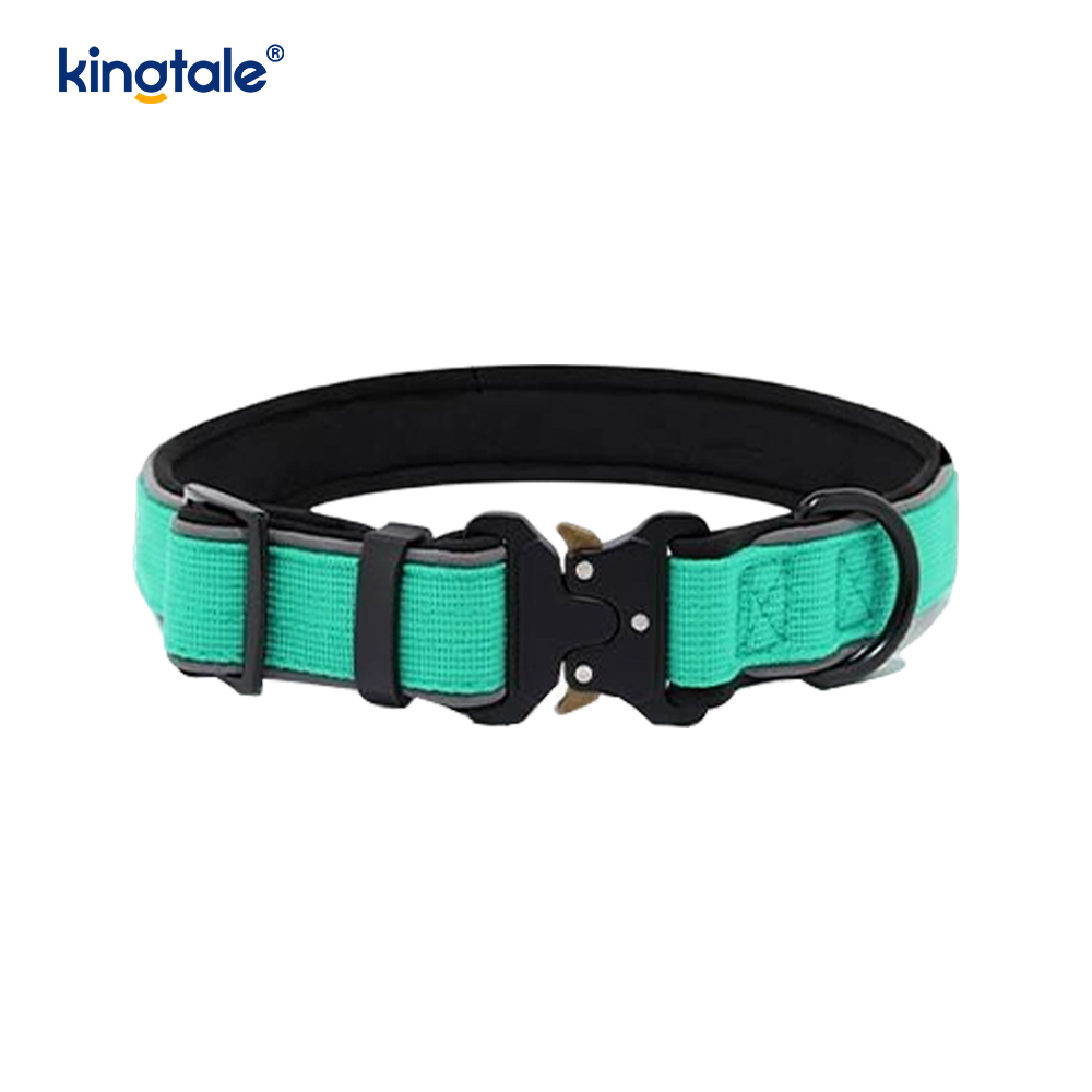 Heavy Adjustable Reflective Tactical Dog Collar Buckle Para sa M L Dogs