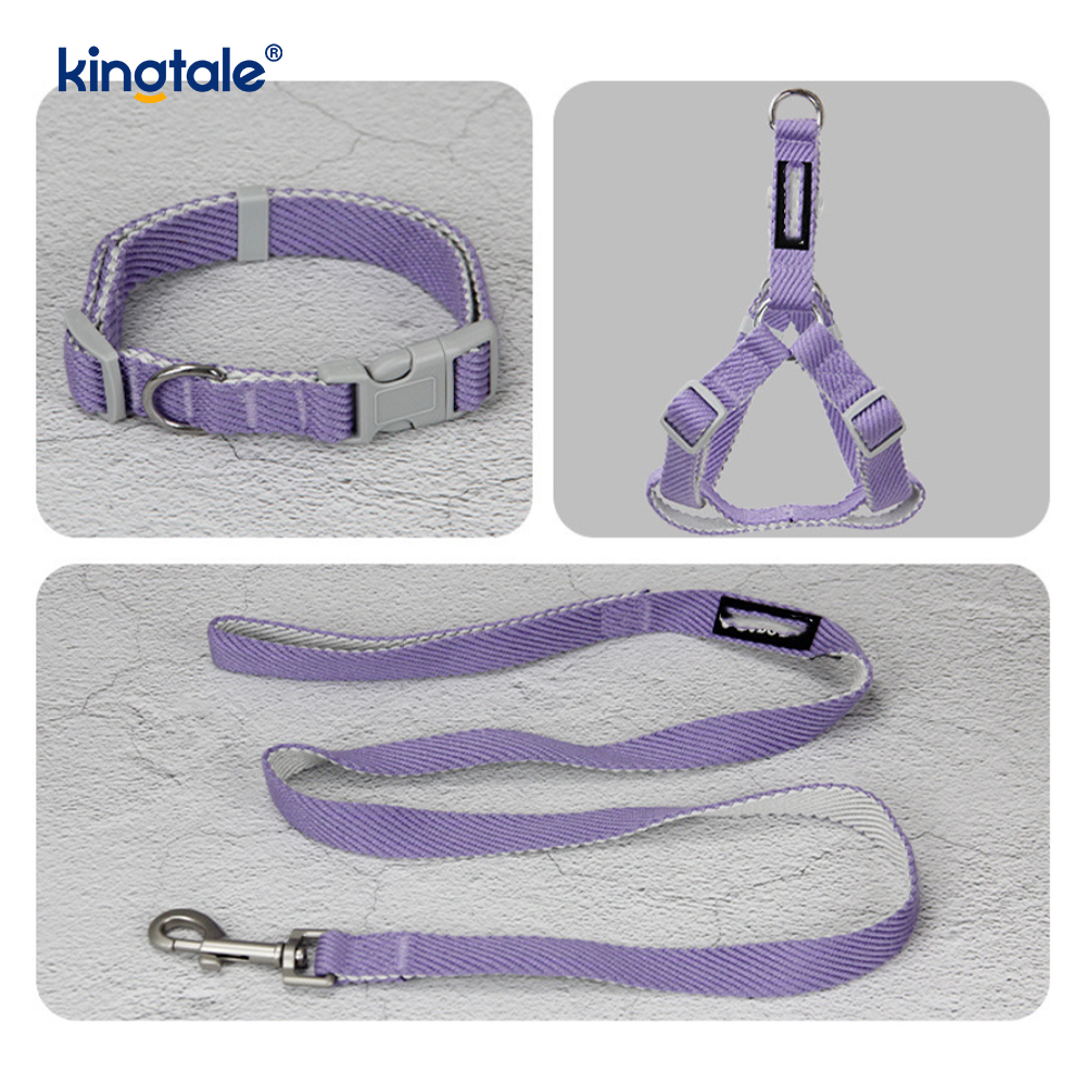 Naka-personalize na OEM/ODM Print Pattern Dog Harness Collar Leash Set