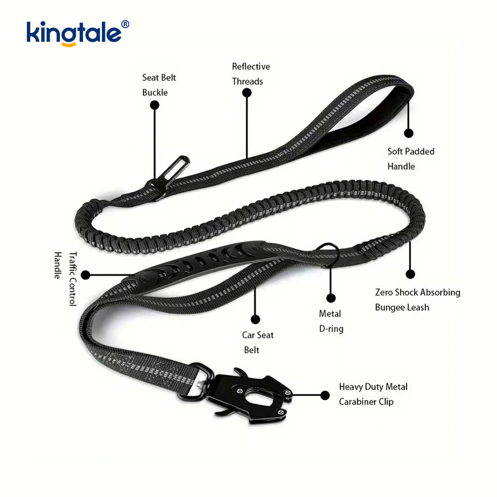 4 In 1 Heavy Duty Dog Lead na May Car Seat Belt At Soft Padded Handle