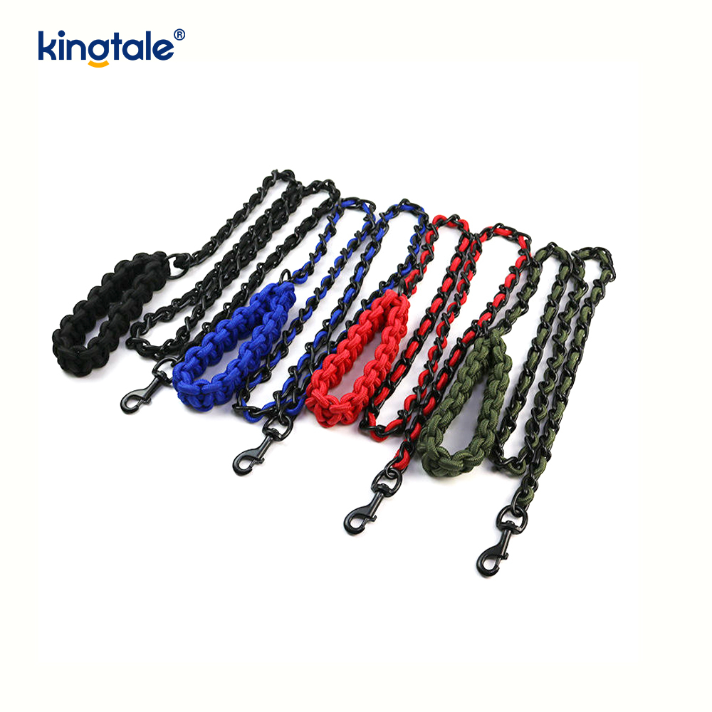 Chew Proof Pet Leash Dog Chain na May Malakas na Anti Bite Comfortable Handle