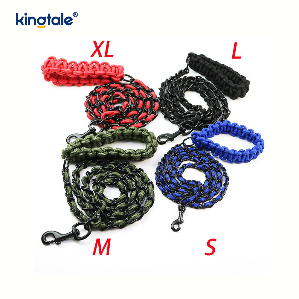 Chew Proof Pet Leash Dog Chain na May Malakas na Anti Bite Comfortable Handle