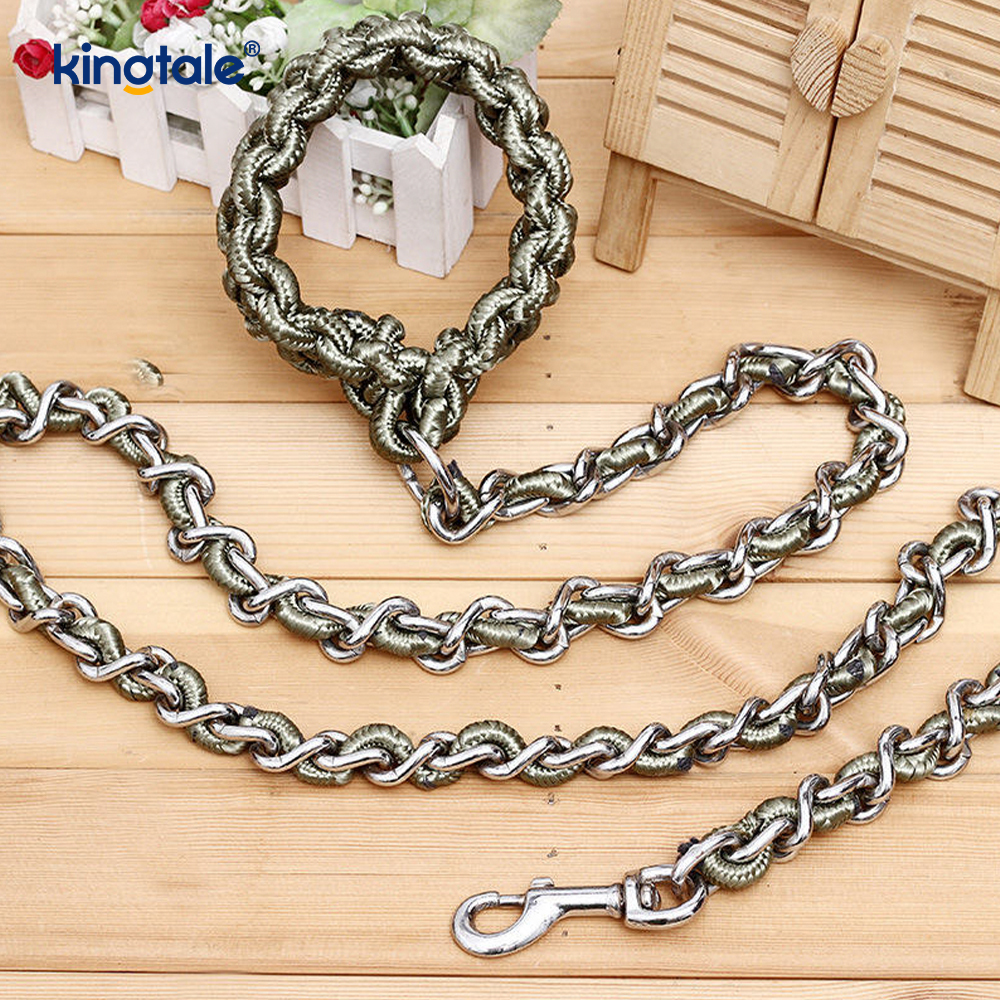 Chew Proof Pet Leash Dog Chain na May Malakas na Anti Bite Comfortable Handle