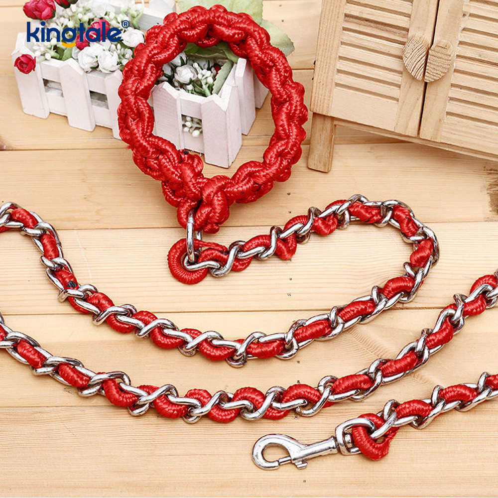 Chew Proof Pet Leash Dog Chain na May Malakas na Anti Bite Comfortable Handle
