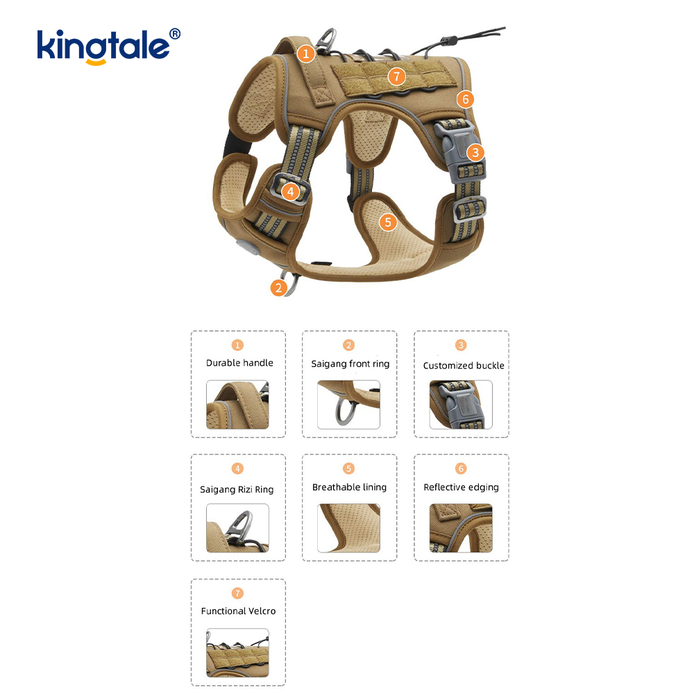 Solid Walang Pull Nylon Heavy Duty Dog Belt Vest Training harnesses Chest