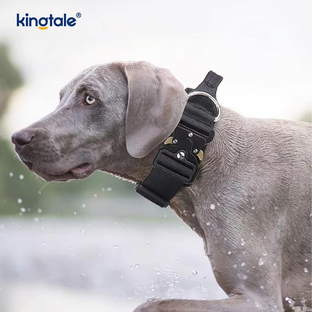 Heavy Duty Tactical Dog Collar Leash Harness Set Para sa Malaking Aso