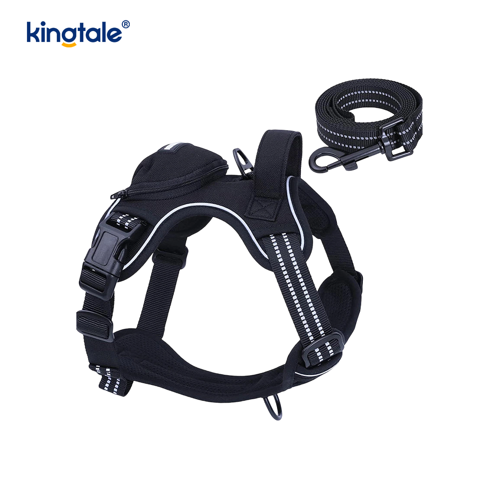 Adjustable No Choke Pet Vest na may Dog Leash Reflective Pet Walking Harness