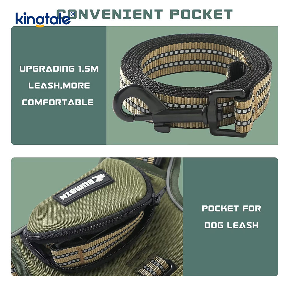 Adjustable No Choke Pet Vest na may Dog Leash Reflective Pet Walking Harness