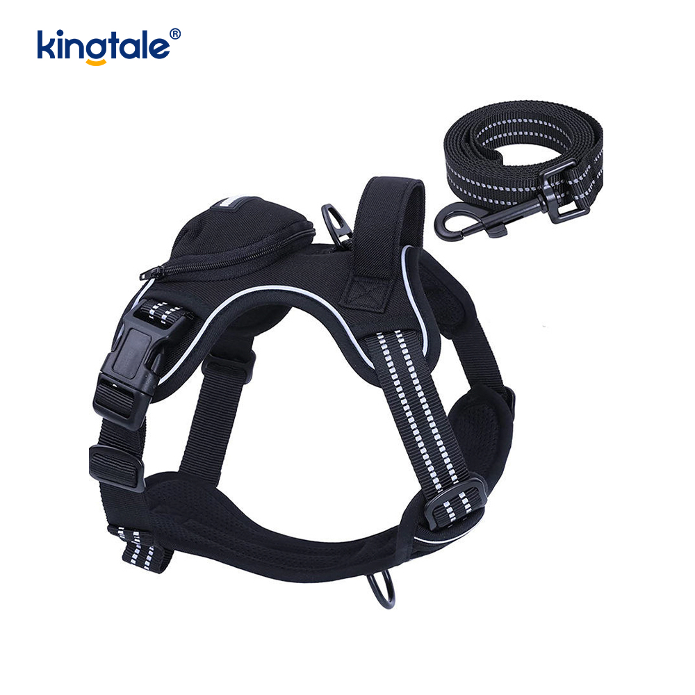 Adjustable No Choke Pet Vest na may Dog Leash Reflective Pet Walking Harness