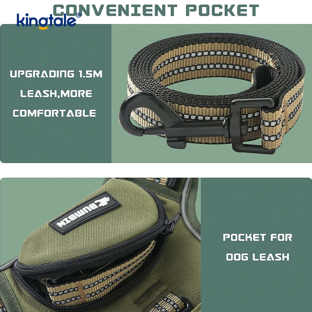 Adjustable No Choke Pet Vest na may Dog Leash Reflective Pet Walking Harness