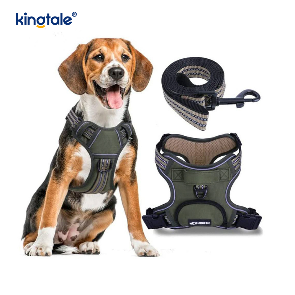 Adjustable No Choke Pet Vest na may Dog Leash Reflective Pet Walking Harness