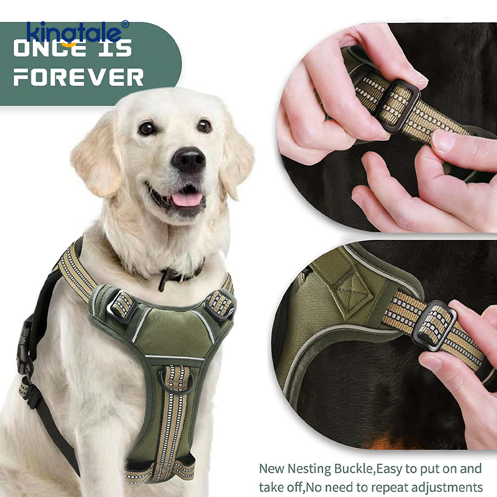 Adjustable No Choke Pet Vest na may Dog Leash Reflective Pet Walking Harness