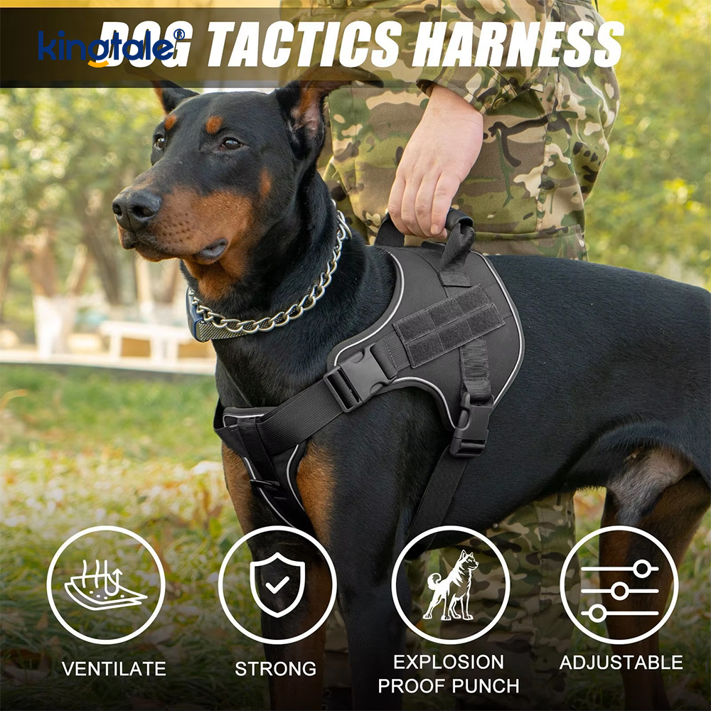 No-Pull Reflective Tactical Heavy Duty Tactical Dog Harness Para sa Malaking Aso