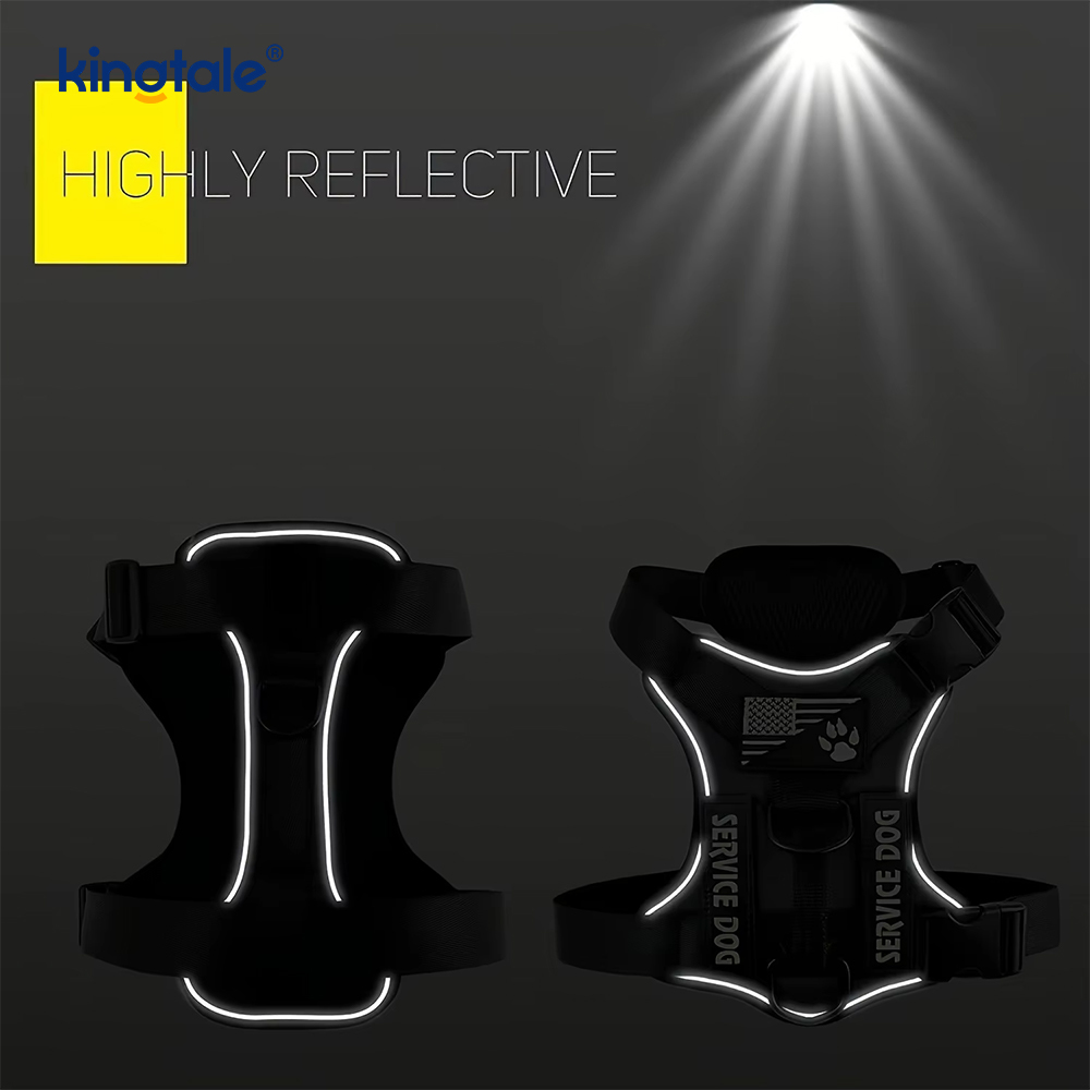 No-Pull Reflective Tactical Heavy Duty Tactical Dog Harness Para sa Malaking Aso