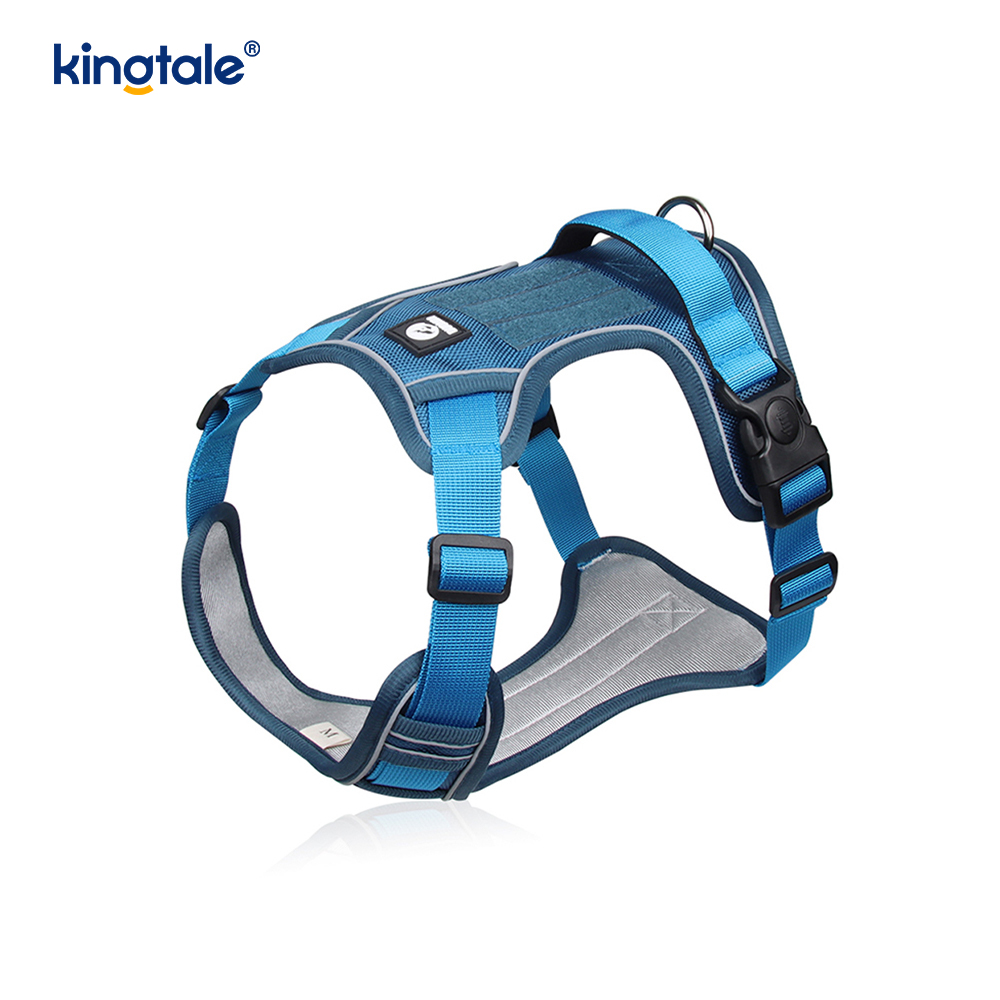 Nylon Rivet Reflective Adjustable Breathable Sport Harness With Dog Leash