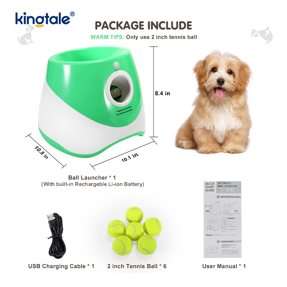 Awtomatikong Ball Launcher na may 3 Mini Tennis Ball Mga Laruang Aso sa Panlabas