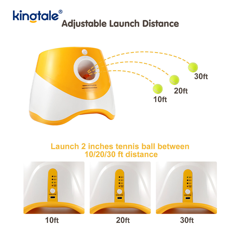 Awtomatikong Ball Launcher na may 3 Mini Tennis Ball Mga Laruang Aso sa Panlabas