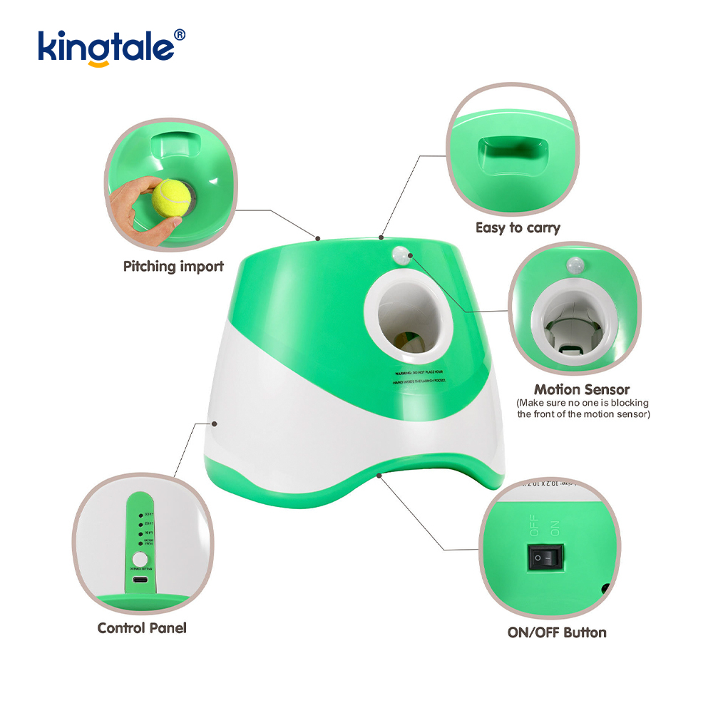 Awtomatikong Ball Launcher na may 3 Mini Tennis Ball Mga Laruang Aso sa Panlabas