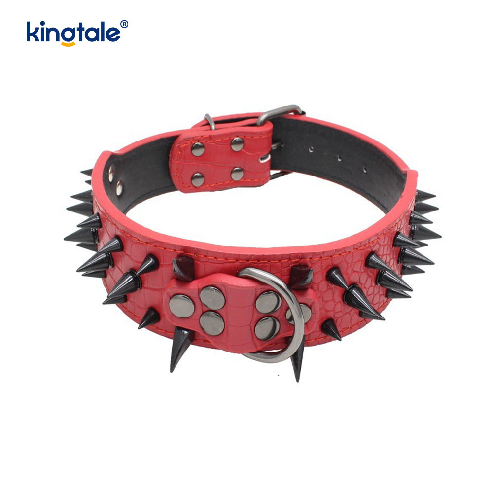 Sharp Spiked Studded Dog Collar Mga Naka-istilong Leather Dog Collars