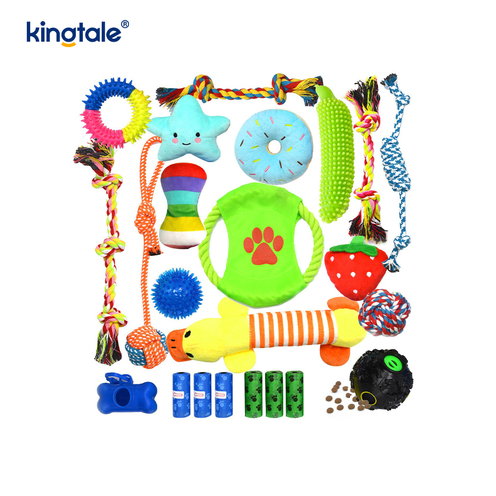 Matibay na Puppy Teething Sticks Cotton Rope Balls Pet Toy Set