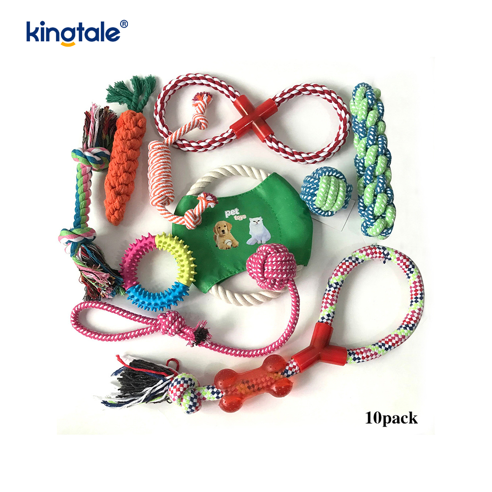 Matibay na Puppy Teething Sticks Cotton Rope Balls Pet Toy Set