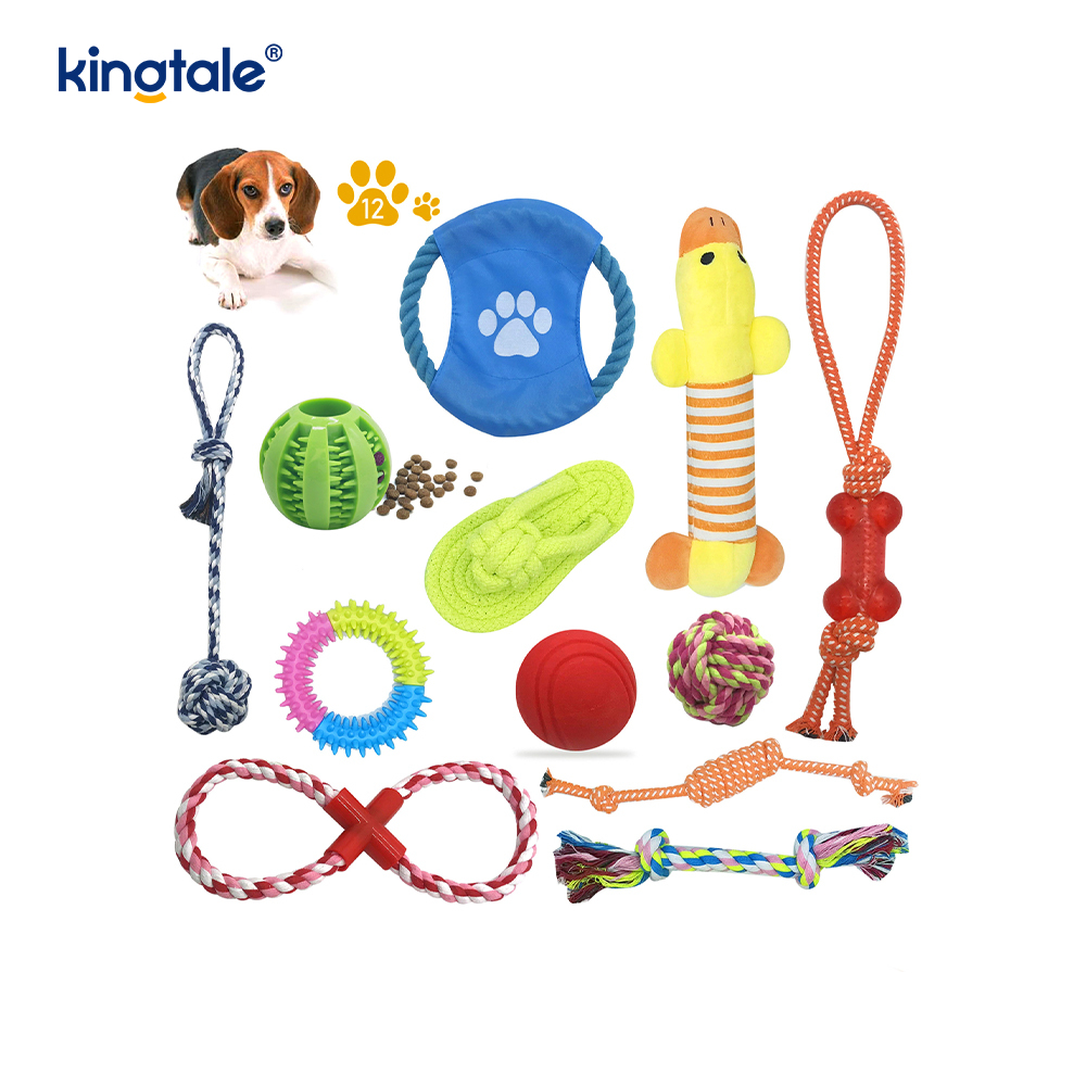 Matibay na Puppy Teething Sticks Cotton Rope Balls Pet Toy Set