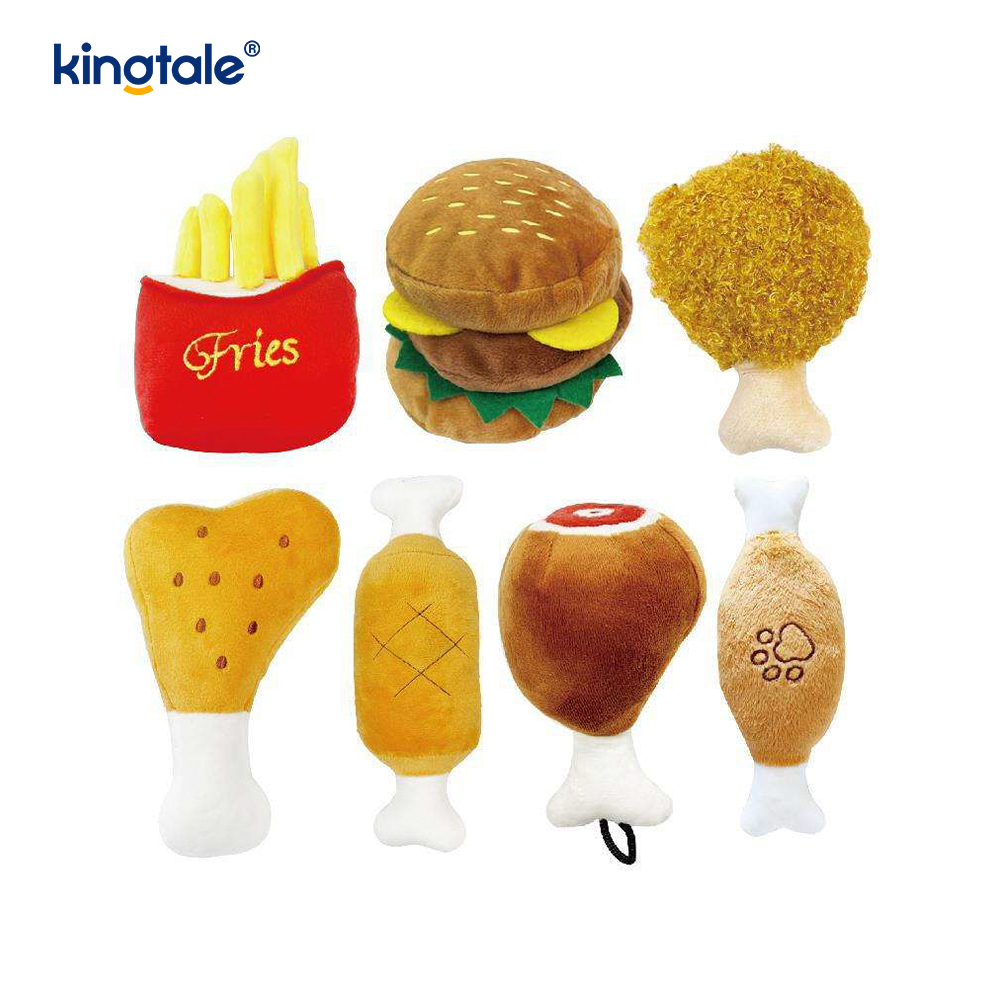 Food Screaming Toy Hamburger, French Fries, Chicken Leg para sa Pusa at Aso