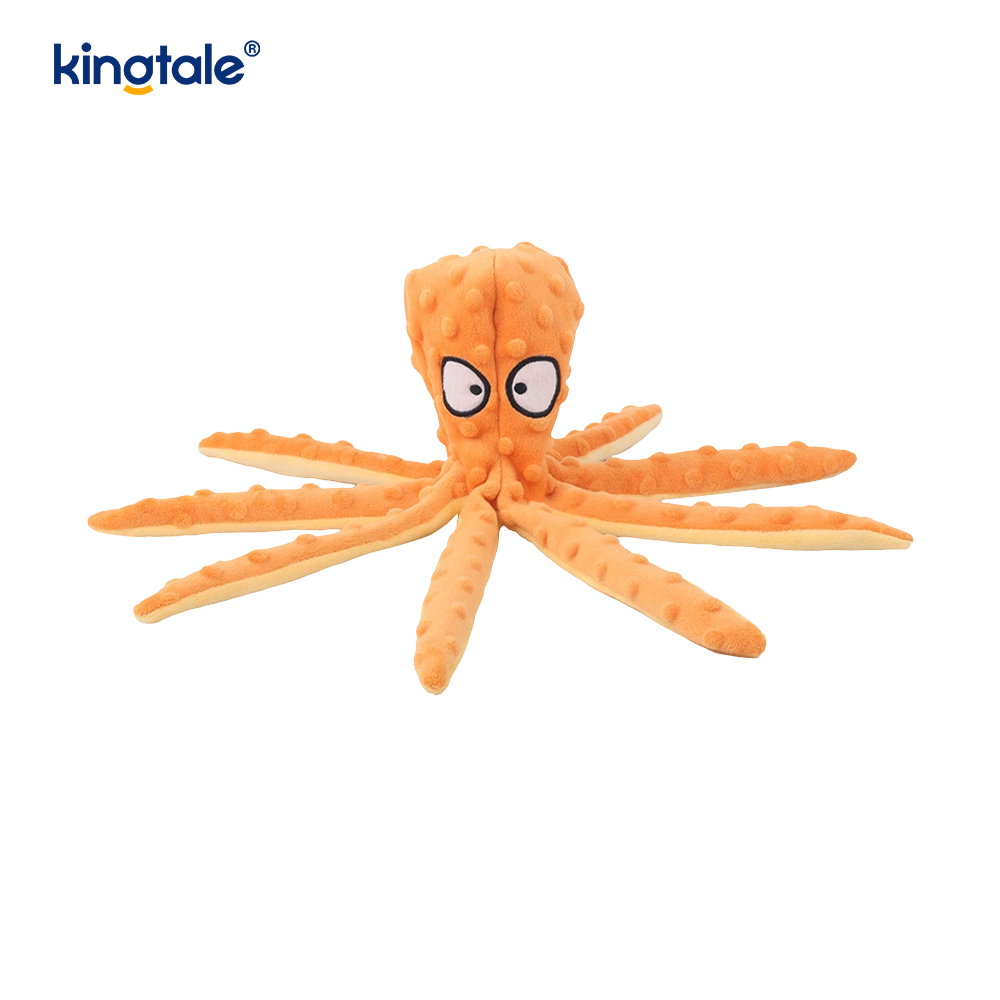 Interactive, Matibay, Squeaky Octopus-Shell Plush Pet Toy