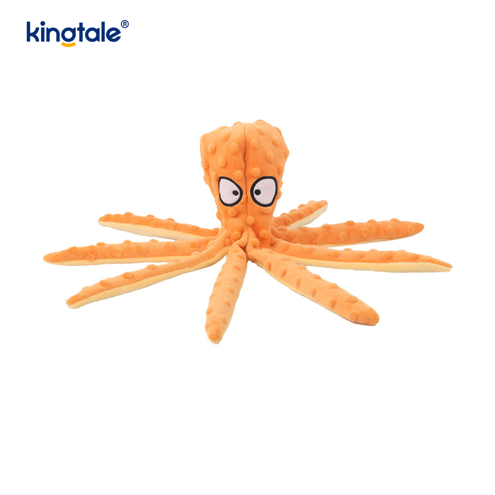 Interactive, Matibay, Squeaky Octopus-Shell Plush Pet Toy