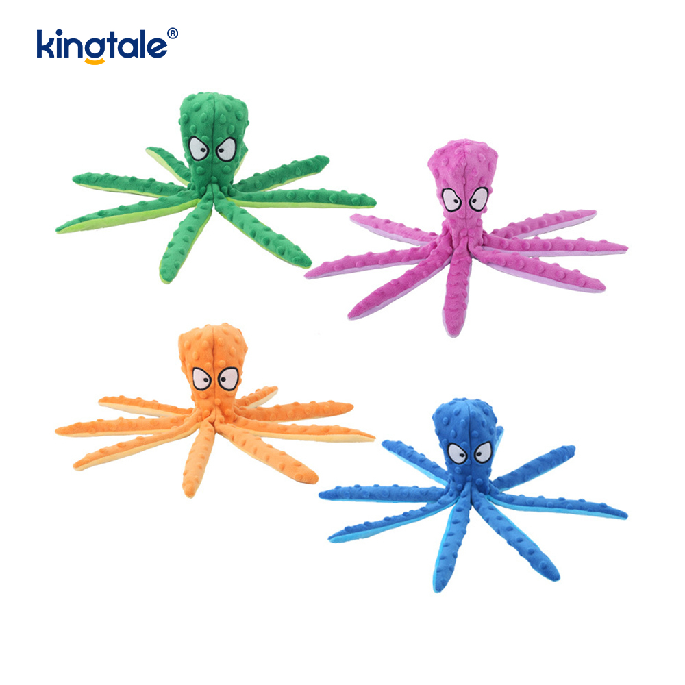 Interactive, Matibay, Squeaky Octopus-Shell Plush Pet Toy