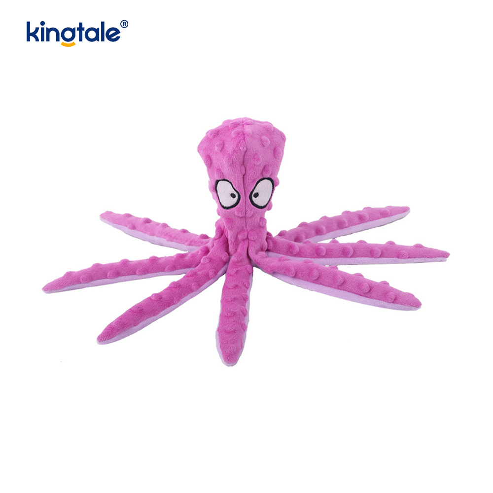 Interactive, Matibay, Squeaky Octopus-Shell Plush Pet Toy