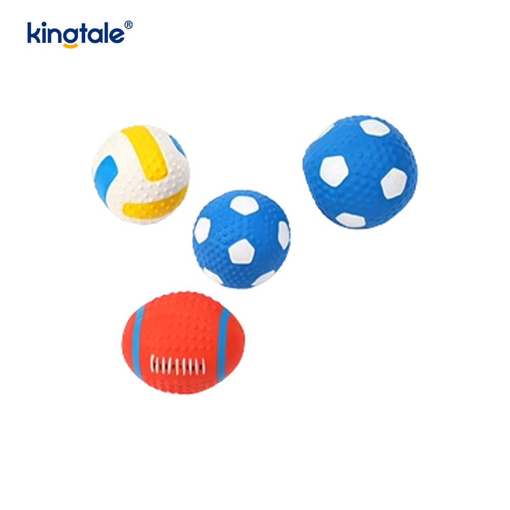 Latex Squeaky Pet Toys (Football, Soccer, Volleyball)