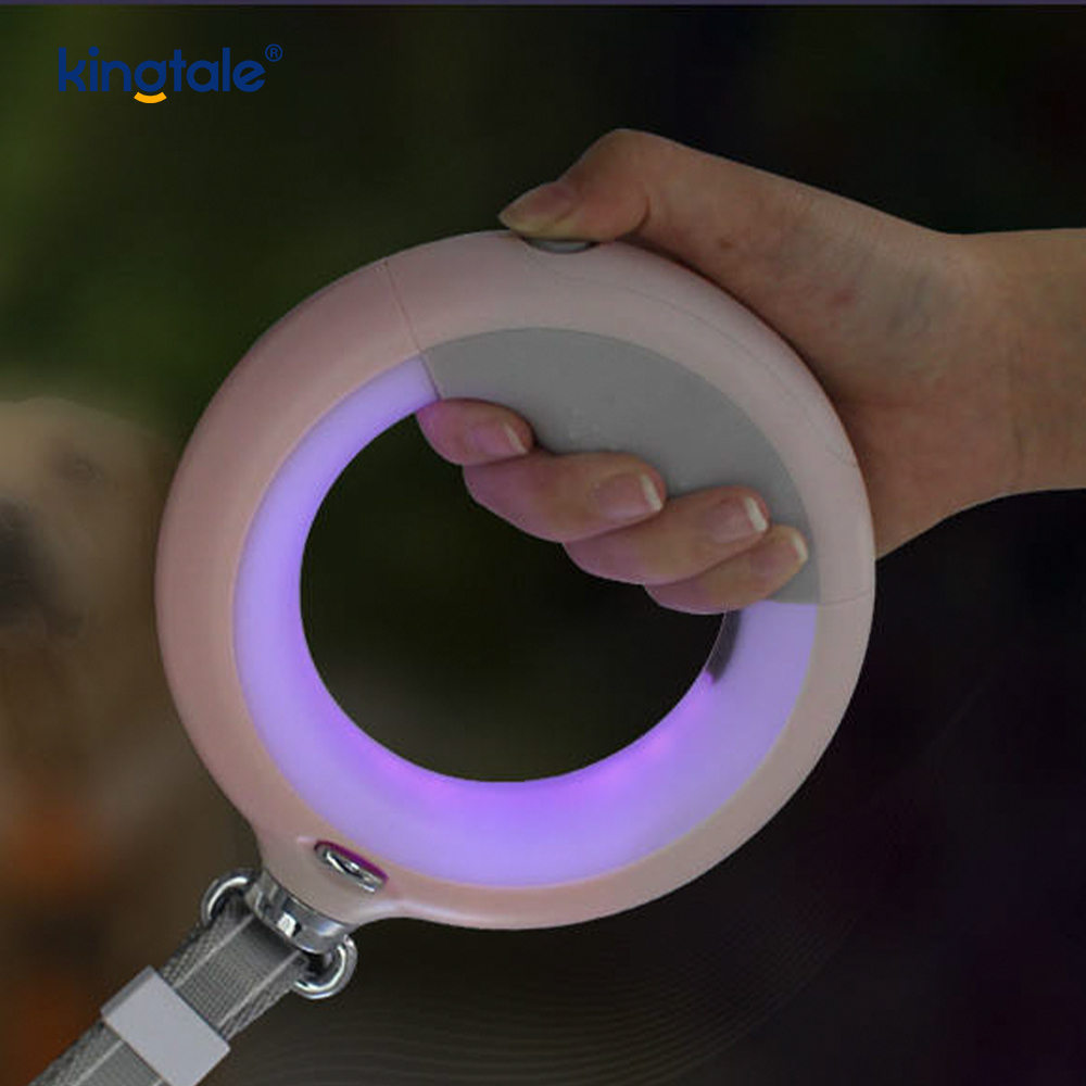 Maaaring iurong na Tali na may LED Dog Walking Leash Nylon Traction Rope
