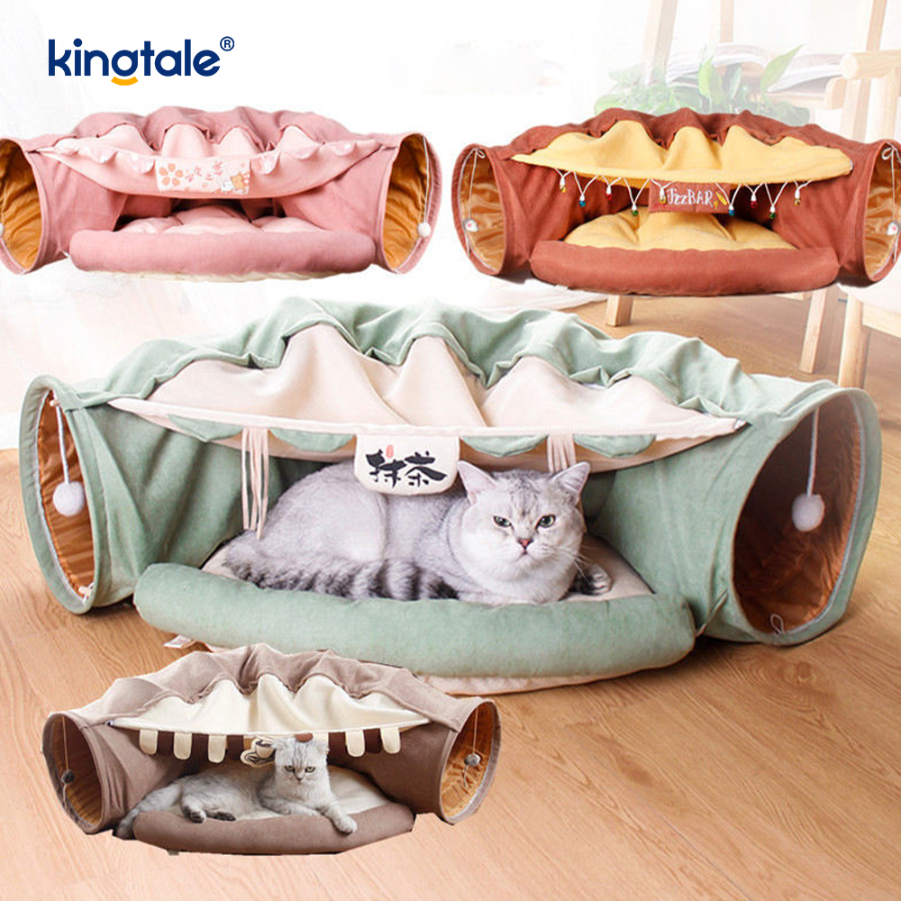 Collapsible Cat Play Tunnel Interactive Toy Maze Cat House Tunnels sa Loob