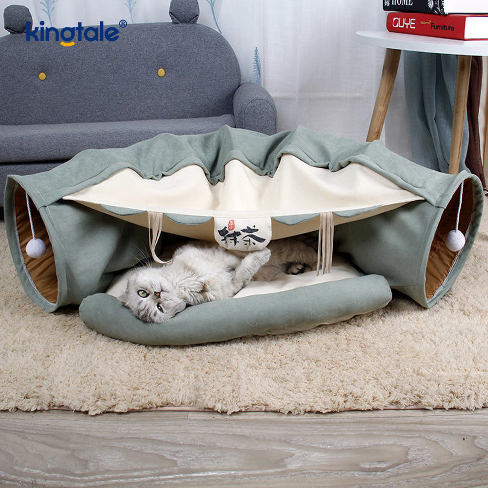 Collapsible Cat Play Tunnel Interactive Toy Maze Cat House Tunnels sa Loob