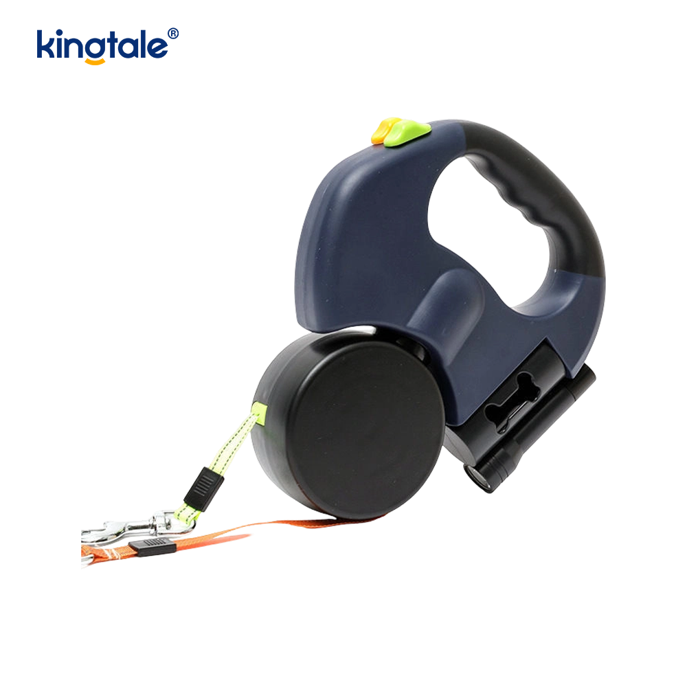 360 Degree na Retractable Double Dog Leash na may LED Light