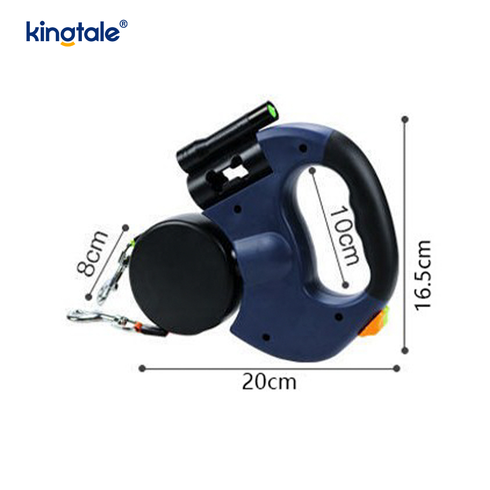 360 Degree na Retractable Double Dog Leash na may LED Light