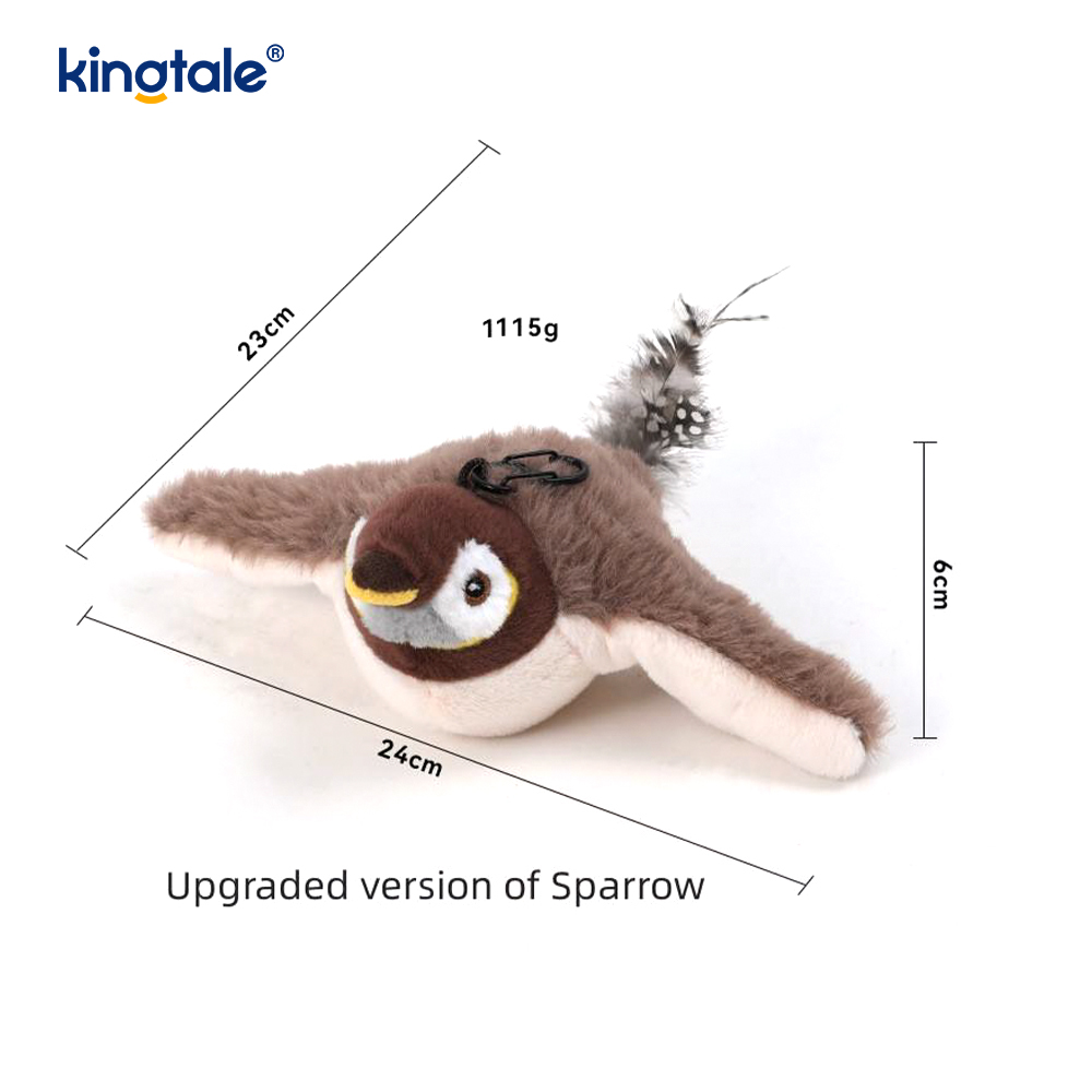 Plush, Realistic Bird/Electric Rechargeable Cat Toy na Tunog Kapag Tinatapik